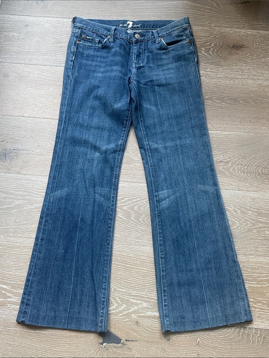 7 For All Mankind Denim - 7 For All Mankind Indigo Flare Wide-Leg Jeans